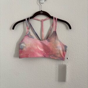 NWT Wildfox Size Small Pink Cosmic Cloudy Wash Strappy Bra